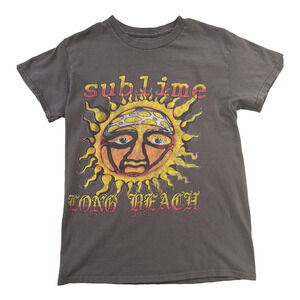 Sublime TShirt Mens Small Long Beach Gray Sun Graphic Band Rock Ska‎ Tee T-Shirt